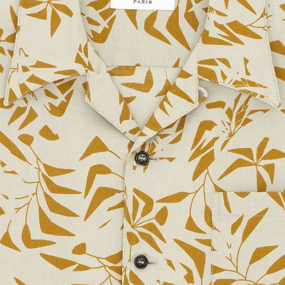 Рубашка Saint Laurent SS23 Palm Tree Print Short Sleeve Shirt Beige — фото 3
