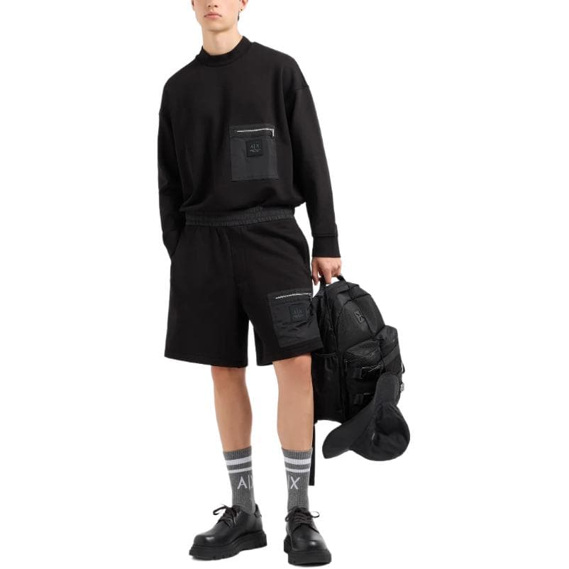 Худи ARMANI EXCHANGE FW24 Толстовка с логотипом Мужская Черная - изображение 2