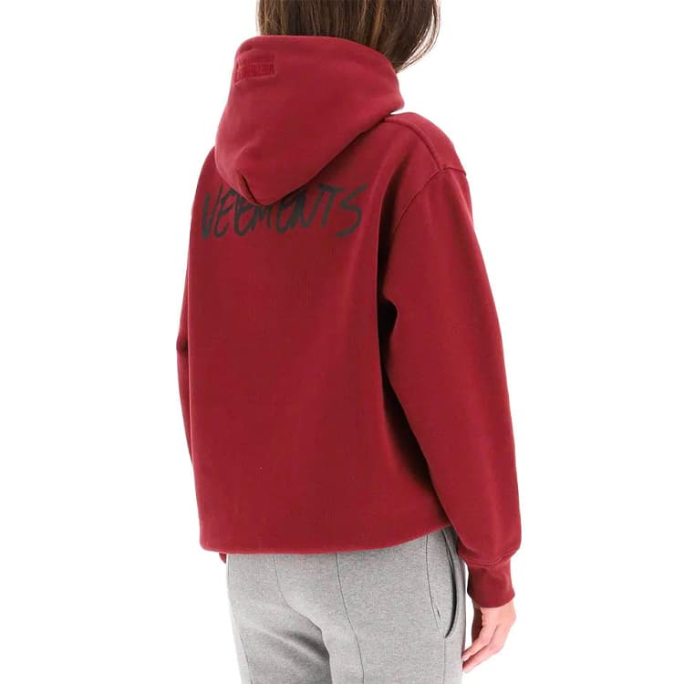 Худи Vetements Letter Loose Hoodie Burgundy - изображение 5