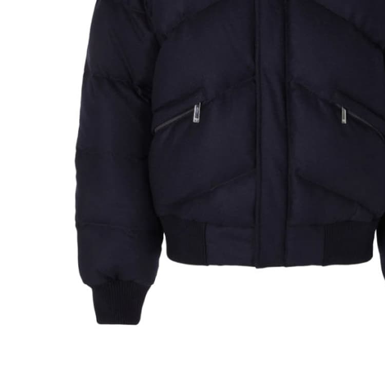 Зимняя куртка пуховик Emporio Armani FW23 High Neck Zip Cotton Jacket Navy Blue - изображение 6