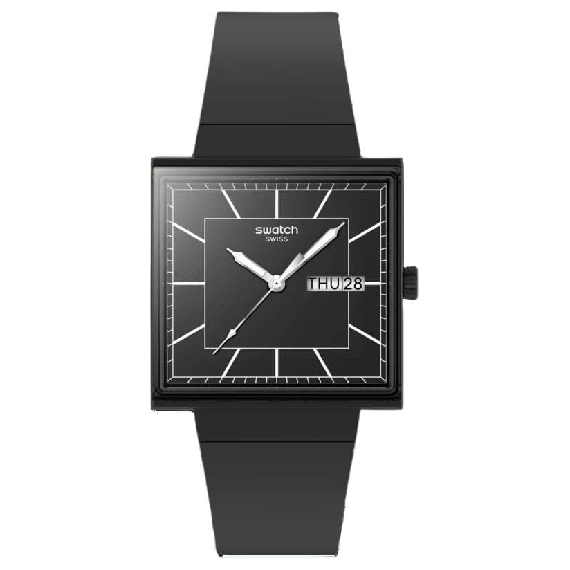 Часы SWATCH WHAT IF Кварцевый механизм 20 м Водонепроницаемые Унисекс Часы 41,8*33,25 мм Черный циферблат - изображение 1