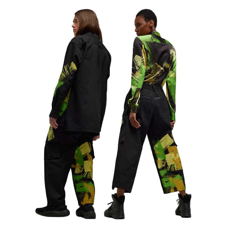 Штаны Y-3 GFX WRKWR Стиль хип-хопа Брюки унисекс с принтом граффити Черный - изображение 4