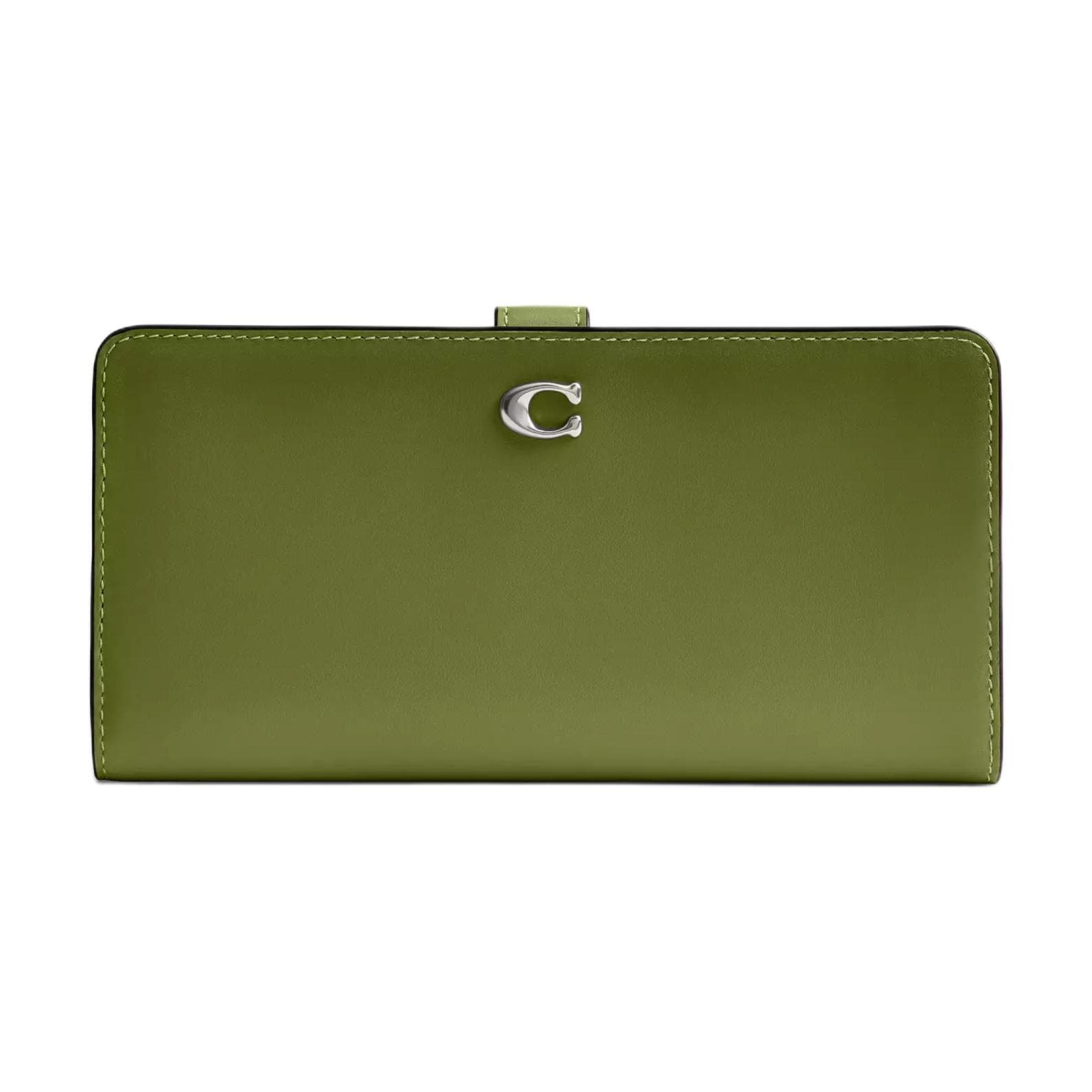 Кошелек COACH Skinny Wallet Телячья кожа Кошелек Женский Темный Лайм - изображение 1