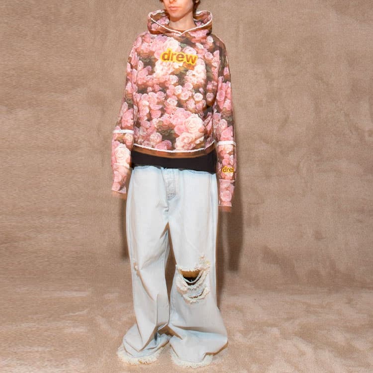 Худи Drew logo House secret deconstructed hoodie rose - изображение 4