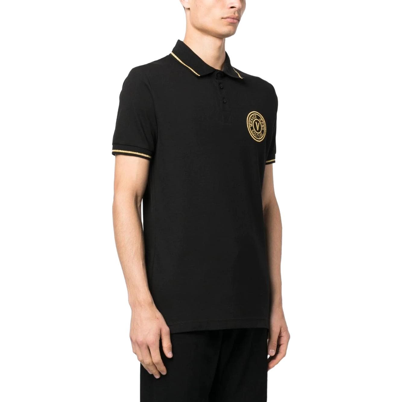 Поло VERSACE JEANS COUTURE Мужское Поло Черное - изображение 4