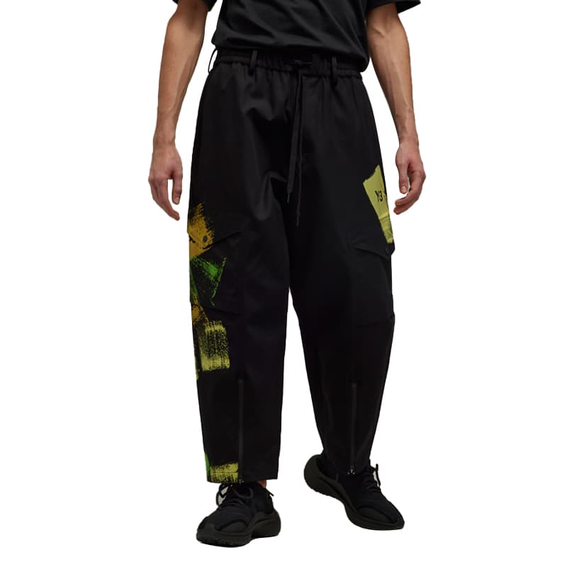 Штаны Y-3 GFX WRKWR Стиль хип-хопа Брюки унисекс с принтом граффити Черный - изображение 5