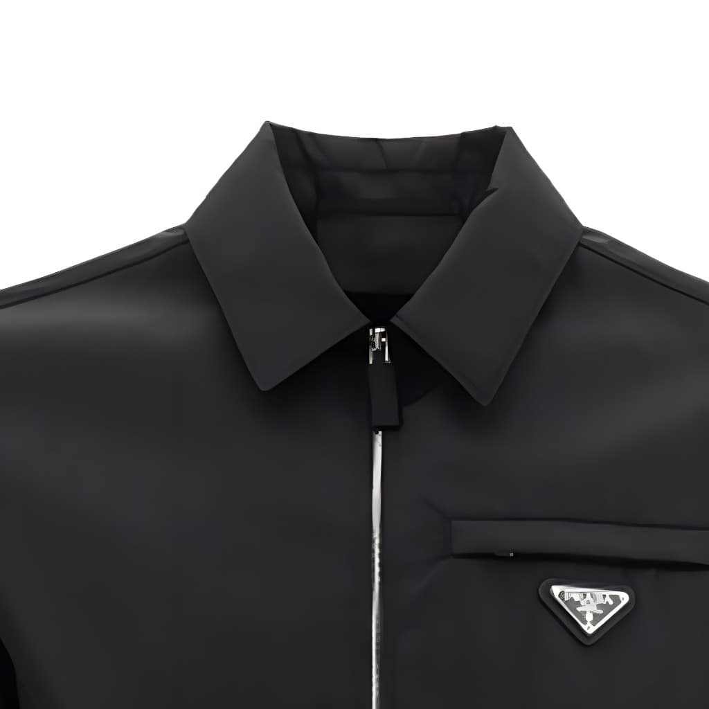 Куртка Prada SS21 Logo Zip Jacket Black - изображение 5