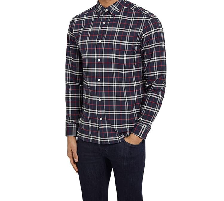 Рубашка Burberry Classic Check Navy Shirt - изображение 9