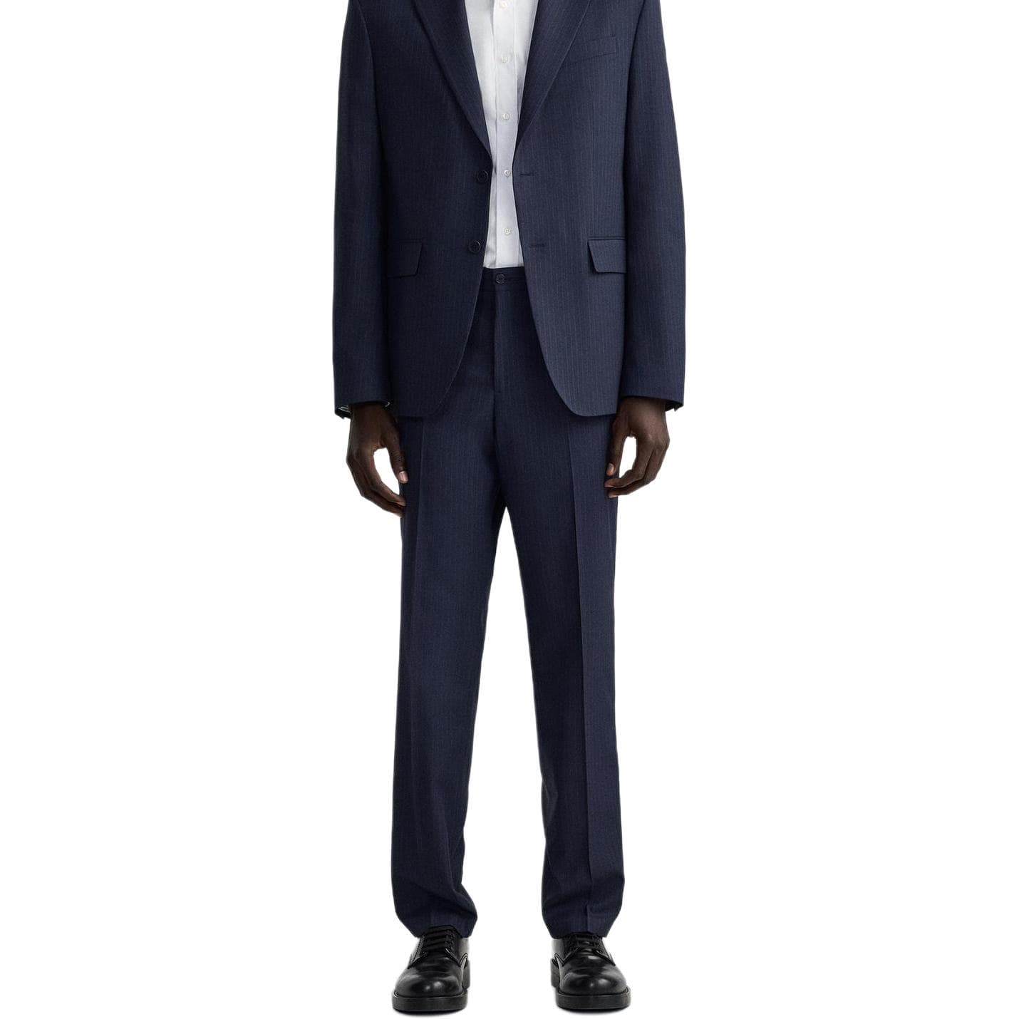 ZARA Slim Fit Pinstripe Trousers Blue - изображение 4