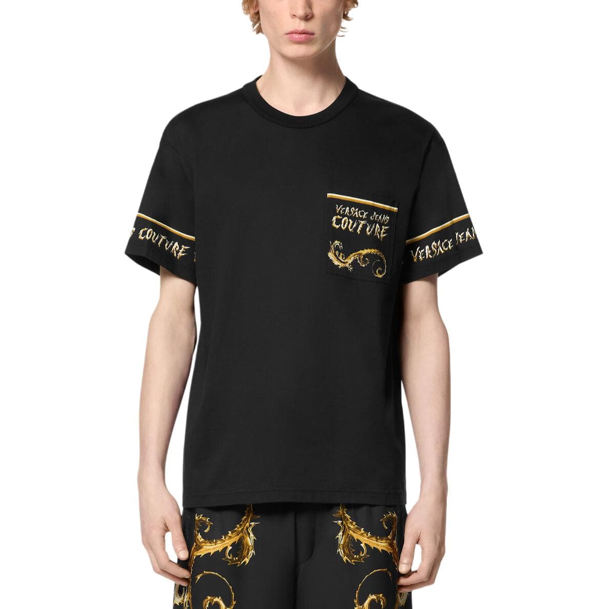 Футболка VERSACE JEANS COUTURE T-рубашка мужская черная - изображение 2