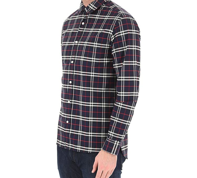 Рубашка Burberry Classic Check Navy Shirt - изображение 8