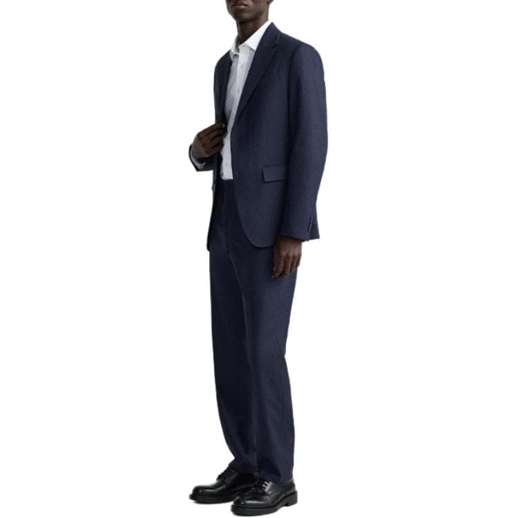 ZARA Slim Fit Pinstripe Trousers Blue - изображение 5