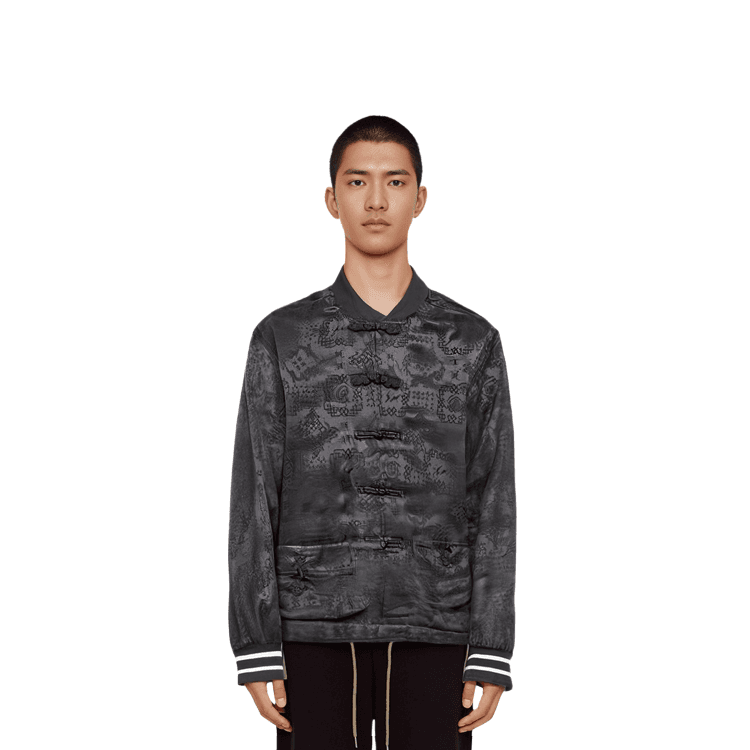 Куртка CLOT x Fragment Design Black Silk Jacket - изображение 3