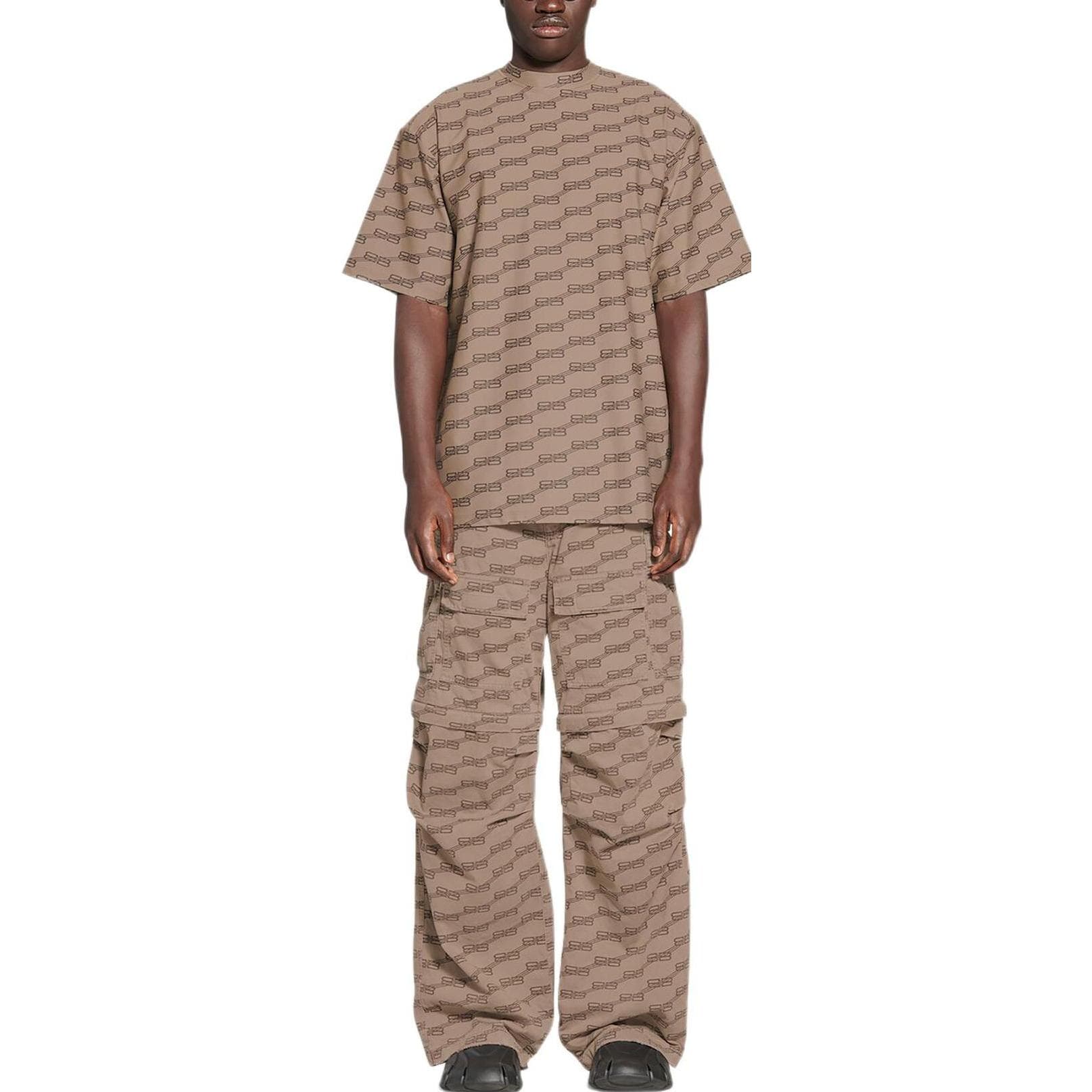 Футболка Balenciaga FW22 Logo Crewneck T-Shirt Brown — фото 4