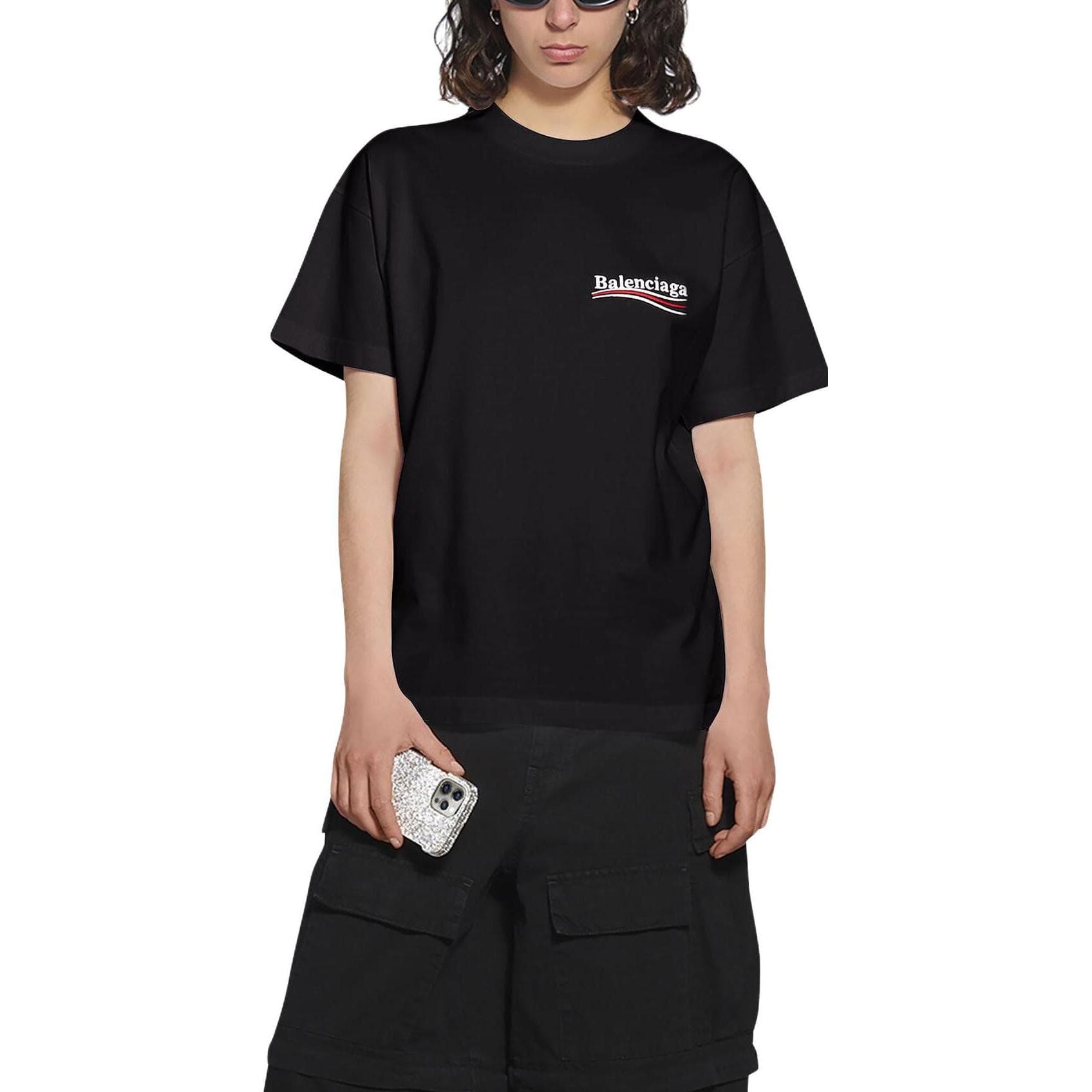 Футболка Balenciaga Logo Crewneck T-Shirt Black - изображение 5