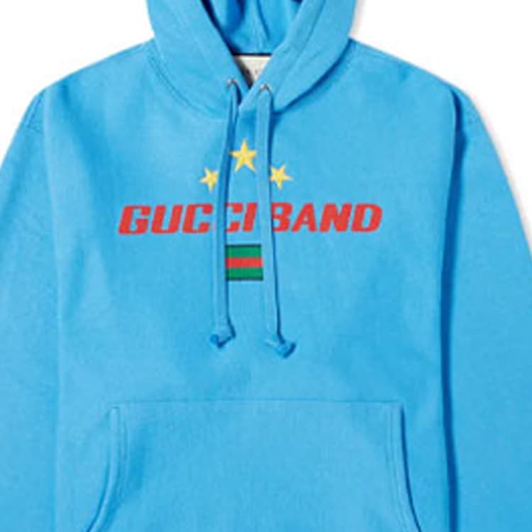 Худи GUCCI BAND STARS Popover Hoodie Blue - изображение 6