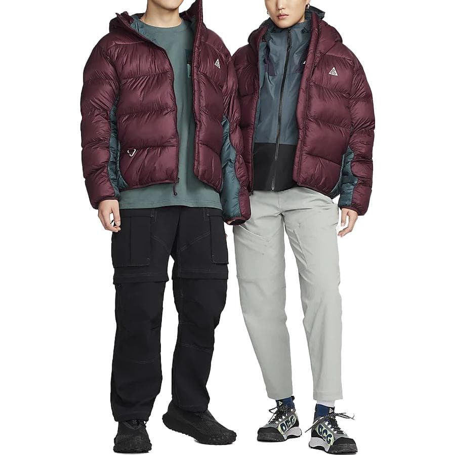 Зимняя куртка пуховик Nike Hoodie Jacket Red Brown - изображение 5