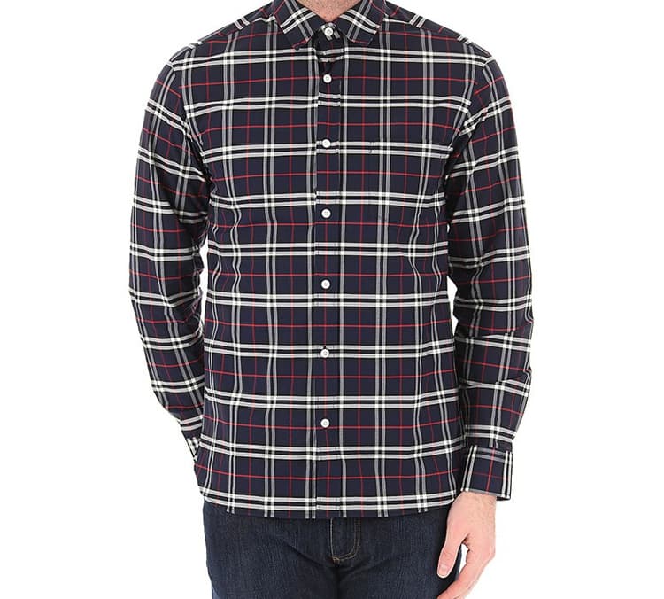 Рубашка Burberry Classic Check Navy Shirt - изображение 6