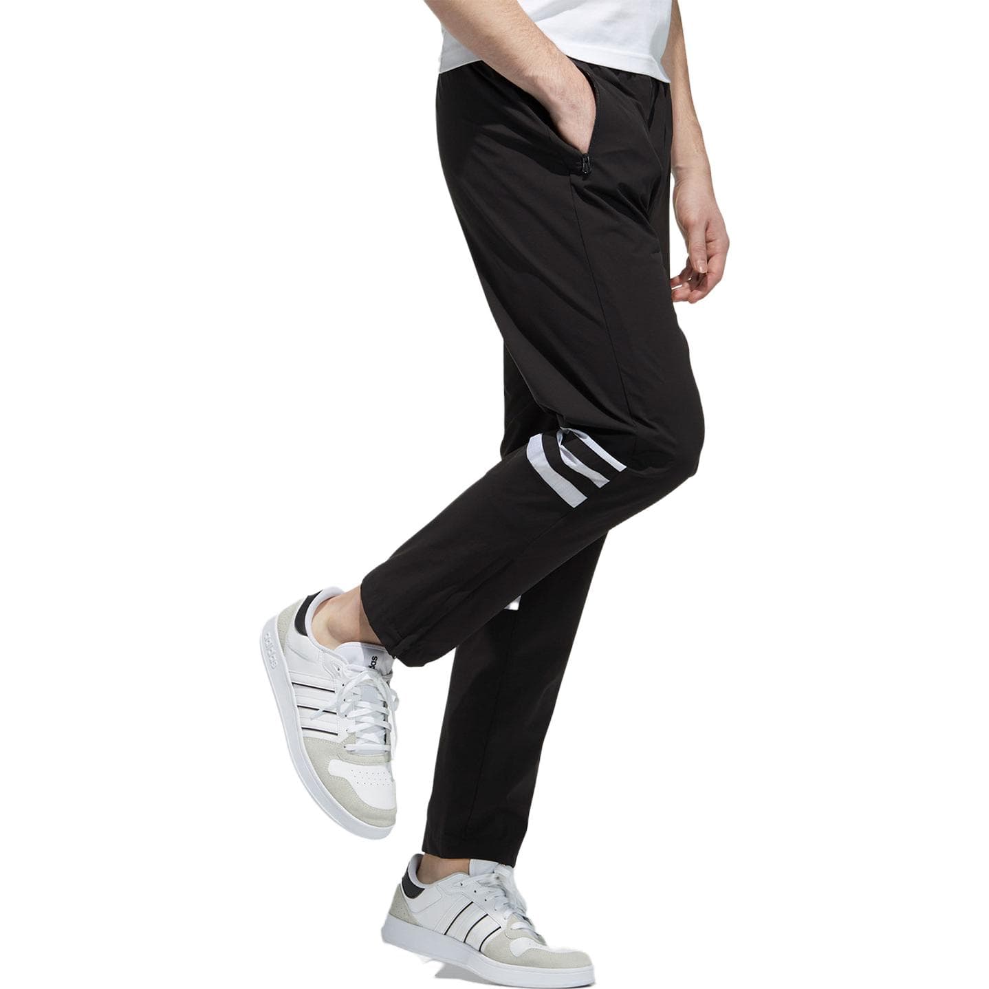 Штаны Adidas Neo Вязаные Спортивные Брюки Мужские Черные - изображение 4