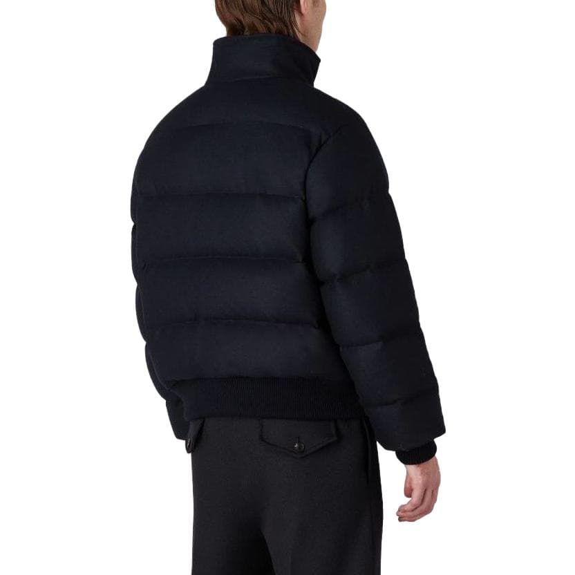 Зимняя куртка пуховик Emporio Armani FW23 High Neck Zip Cotton Jacket Navy Blue - изображение 3