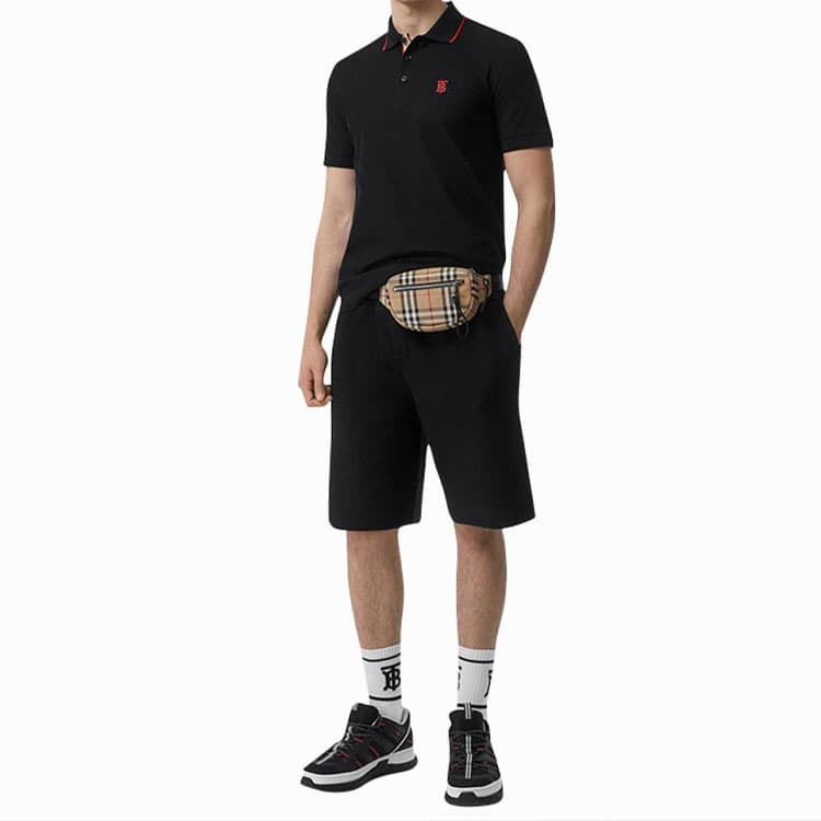 Поло Burberry Logo Embroidered Polo Shirt Black - изображение 4