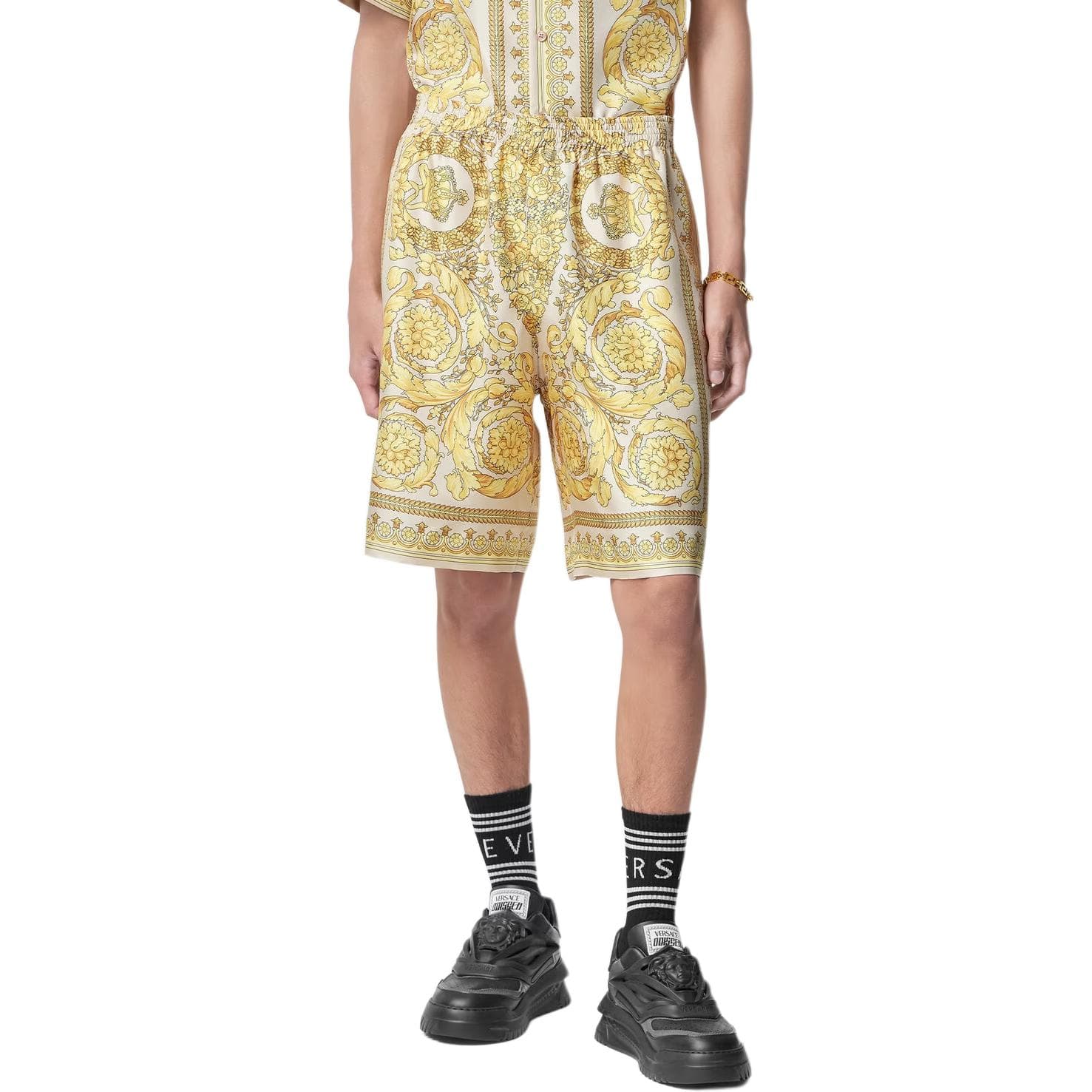 Шорты VERSACE Barocco Silk Shorts - изображение 4