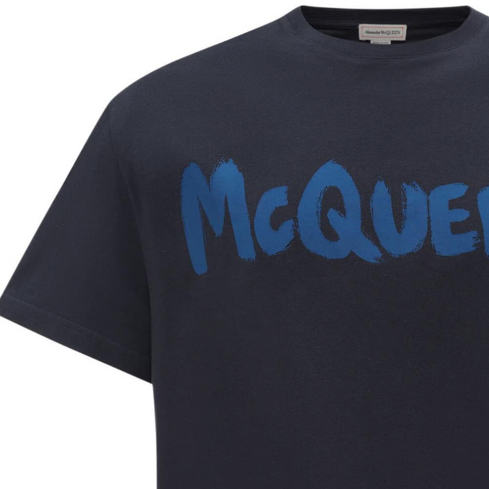 Футболка Alexander McQueen SS22 Logo T-Shirt Navy — фото 2