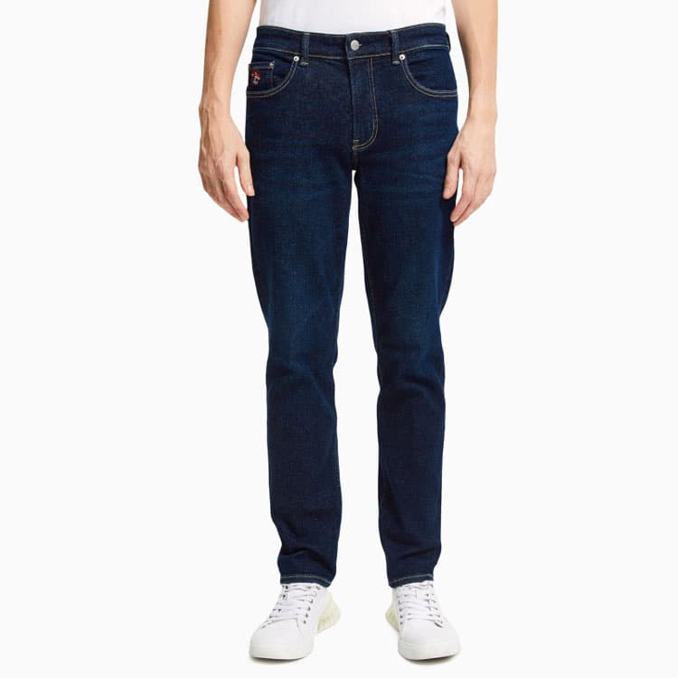 Штаны Calvin Klein Tiger Embroidered Straight Jeans Dark Blue — фото 5
