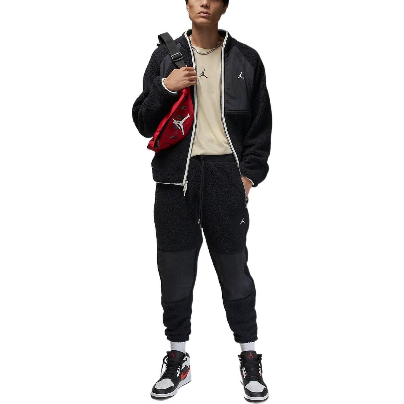 Штаны Jordan Logo Embroidered Sweatpants Black - изображение 3