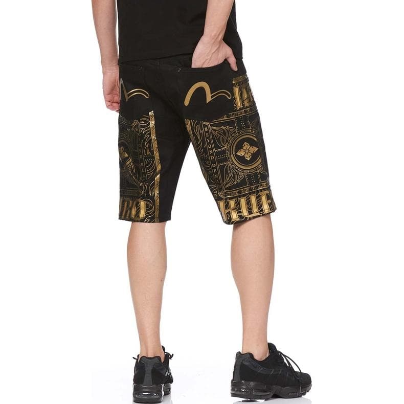 Джинсовые шорты EVISU Мужские джинсовые шорты черного цвета - изображение 5
