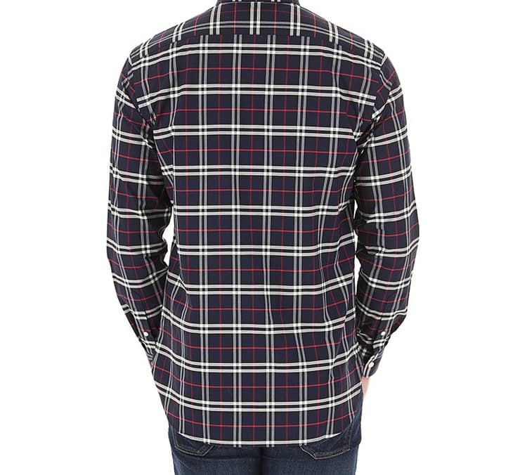 Рубашка Burberry Classic Check Navy Shirt - изображение 7