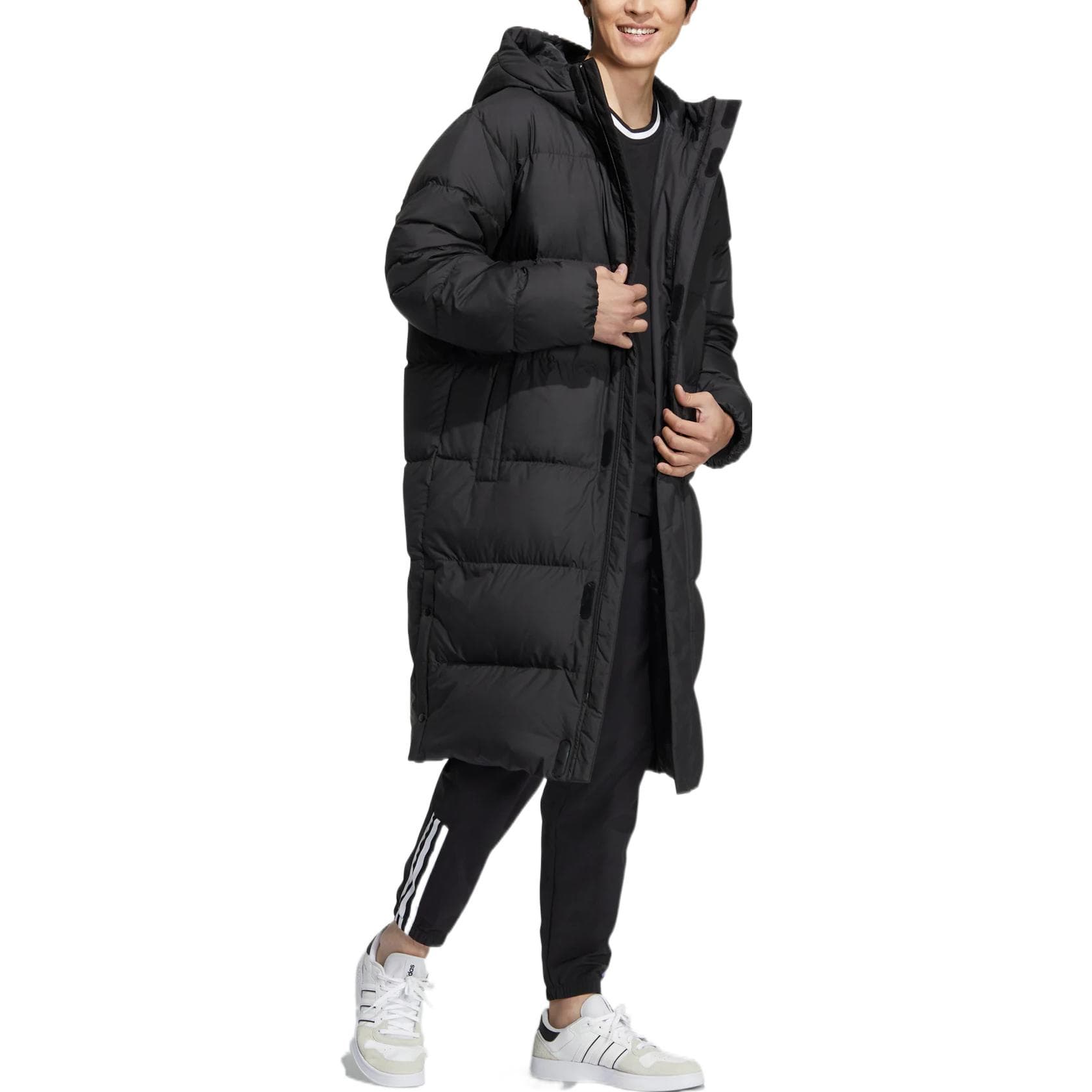 Зимняя куртка adidas Neo Logo Zip Hoodie Down Jacket Black - изображение 2