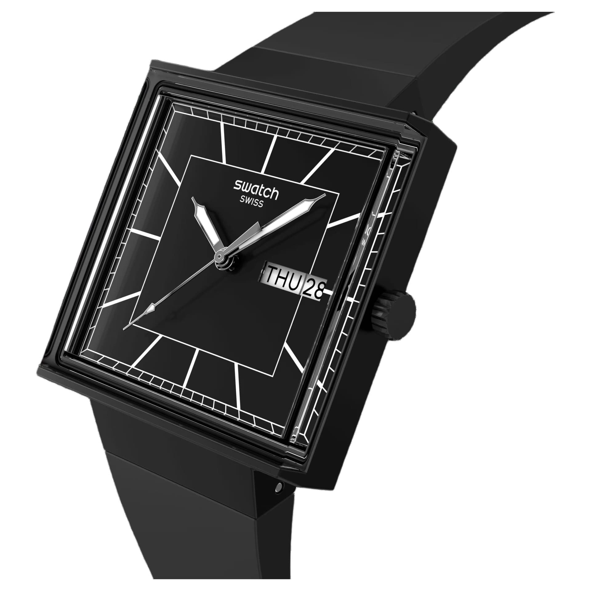 Часы SWATCH WHAT IF Кварцевый механизм 20 м Водонепроницаемые Унисекс Часы 41,8*33,25 мм Черный циферблат - изображение 3