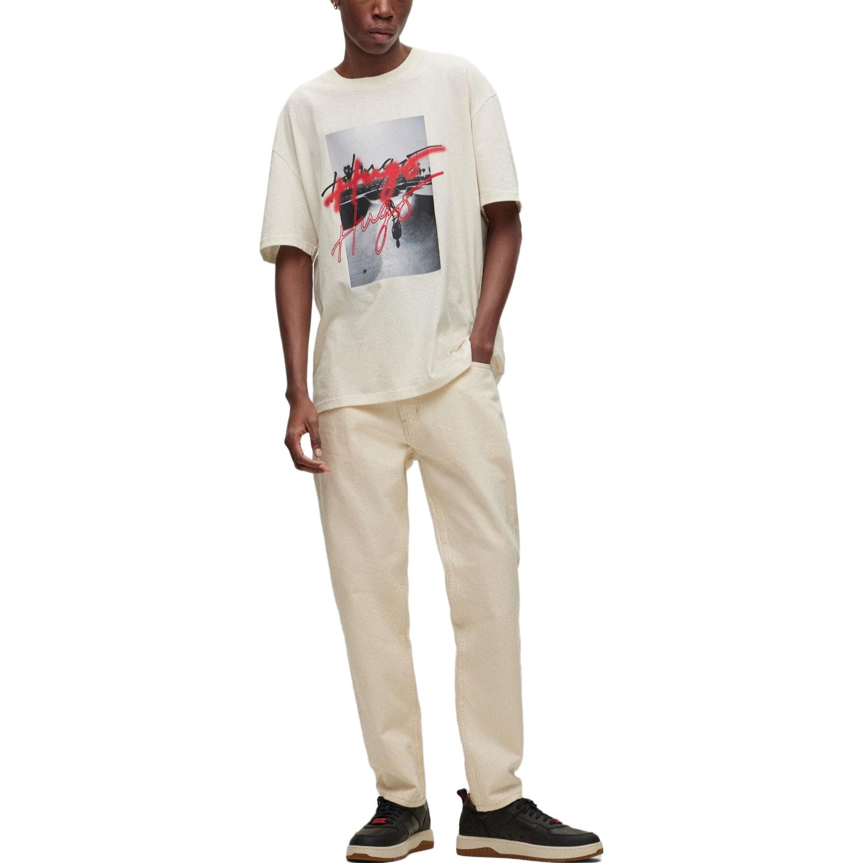 Футболка Hugo Boss Белые Мужские T-рубашки - изображение 2