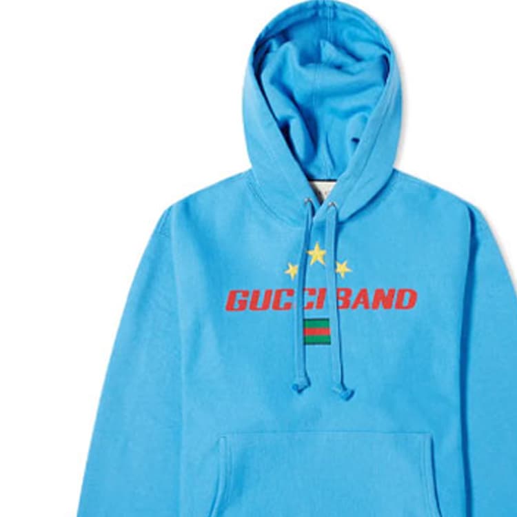 Худи GUCCI BAND STARS Popover Hoodie Blue - изображение 5