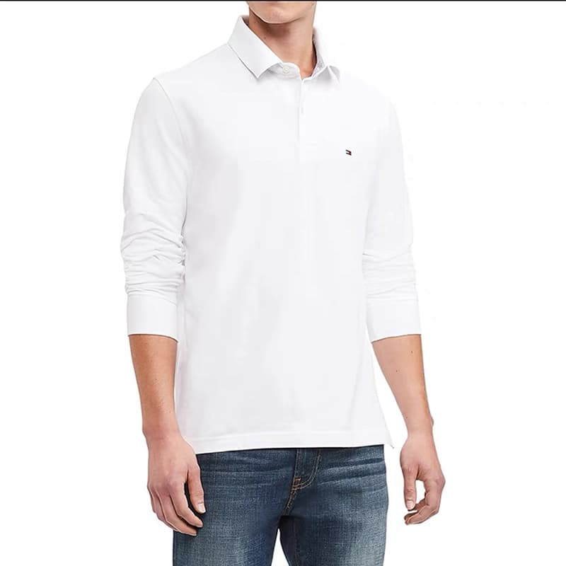 Поло Tommy Hilfiger Белая Мужская Поло - изображение 4