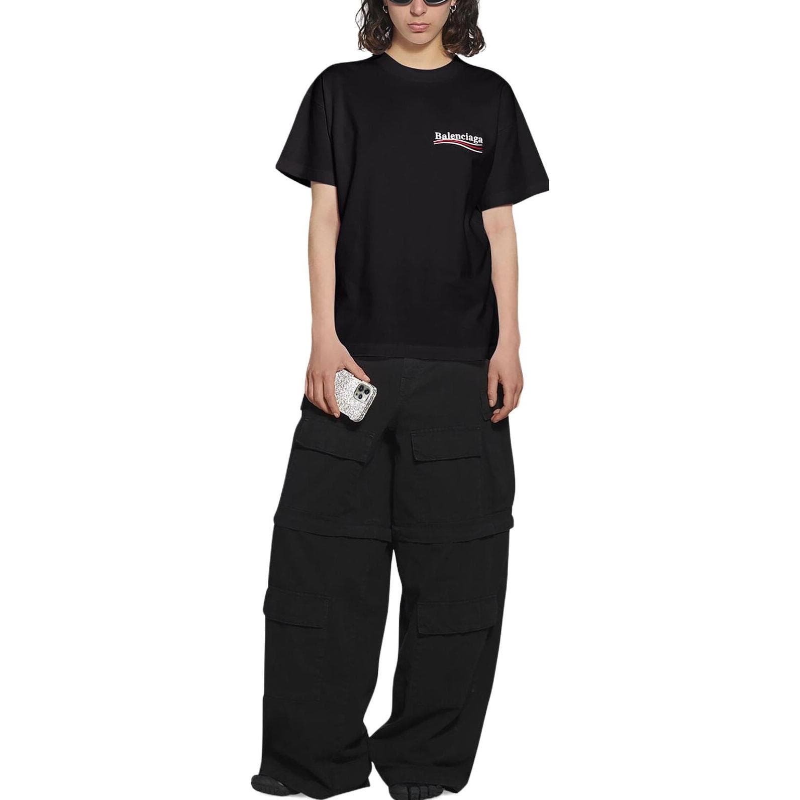 Футболка Balenciaga Logo Crewneck T-Shirt Black - изображение 4
