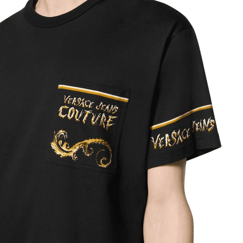 Футболка VERSACE JEANS COUTURE T-рубашка мужская черная - изображение 5