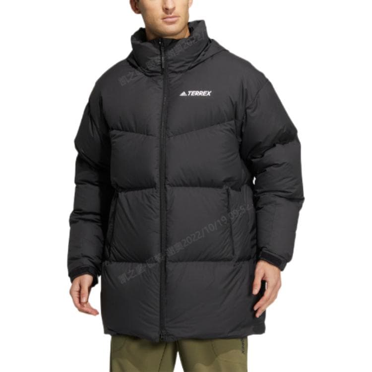 Зимняя куртка adidas Long Zip Hoodie Down Jacket Black - изображение 2