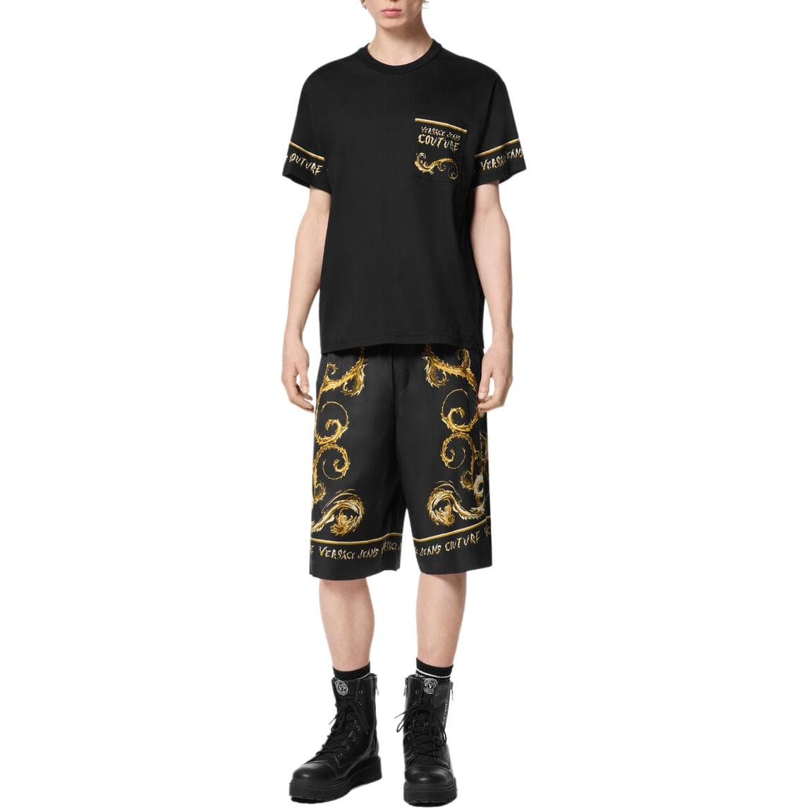 Футболка VERSACE JEANS COUTURE T-рубашка мужская черная - изображение 3