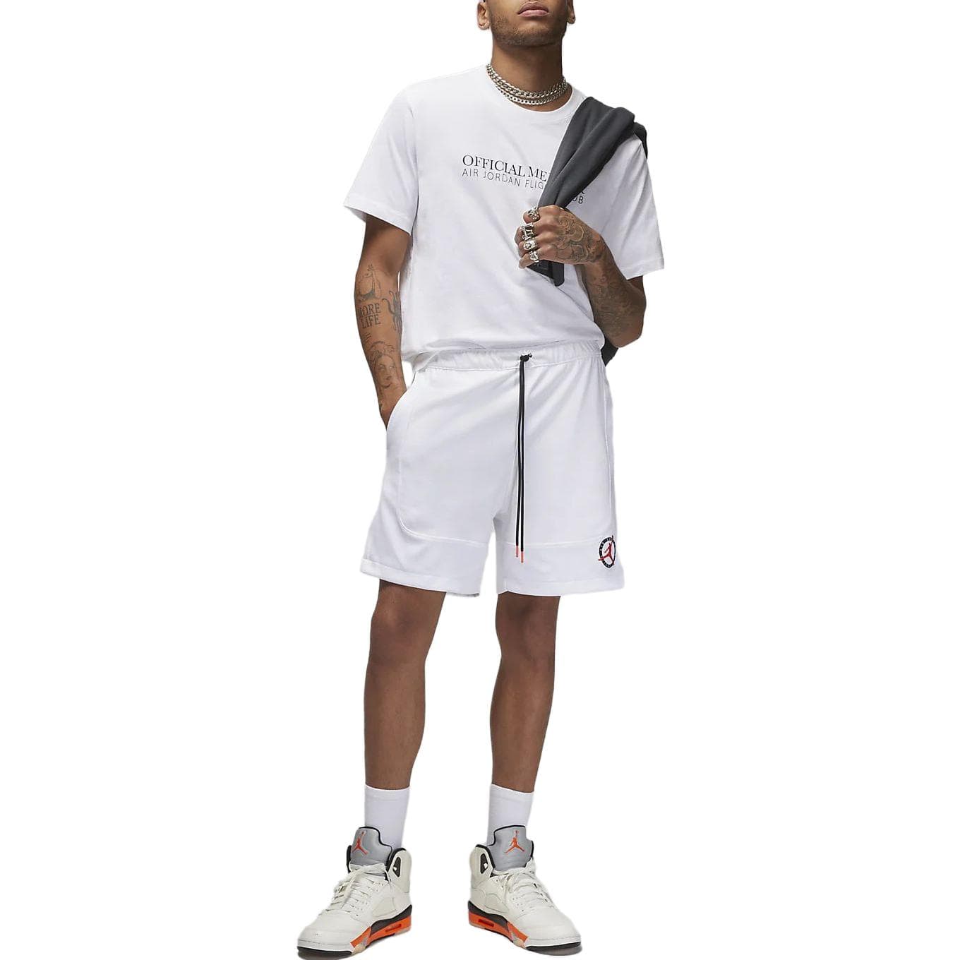 Тренировочные штаны Jordan Flight MVP Logo Knit Shorts White - изображение 3