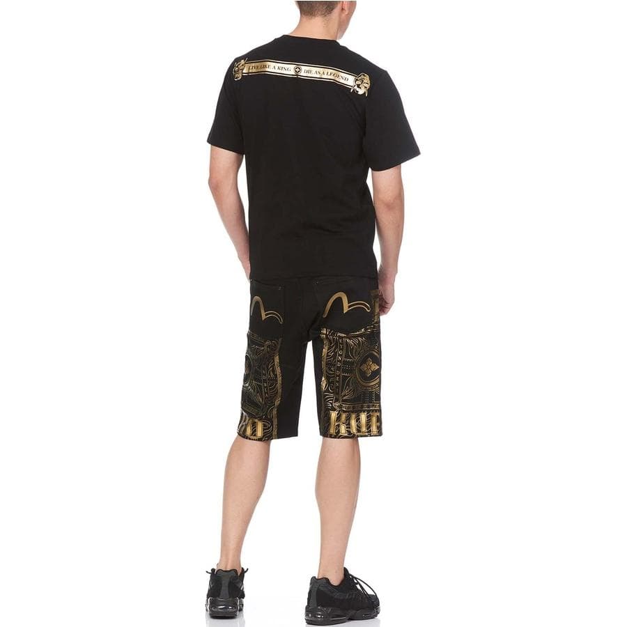Джинсовые шорты EVISU Мужские джинсовые шорты черного цвета - изображение 6