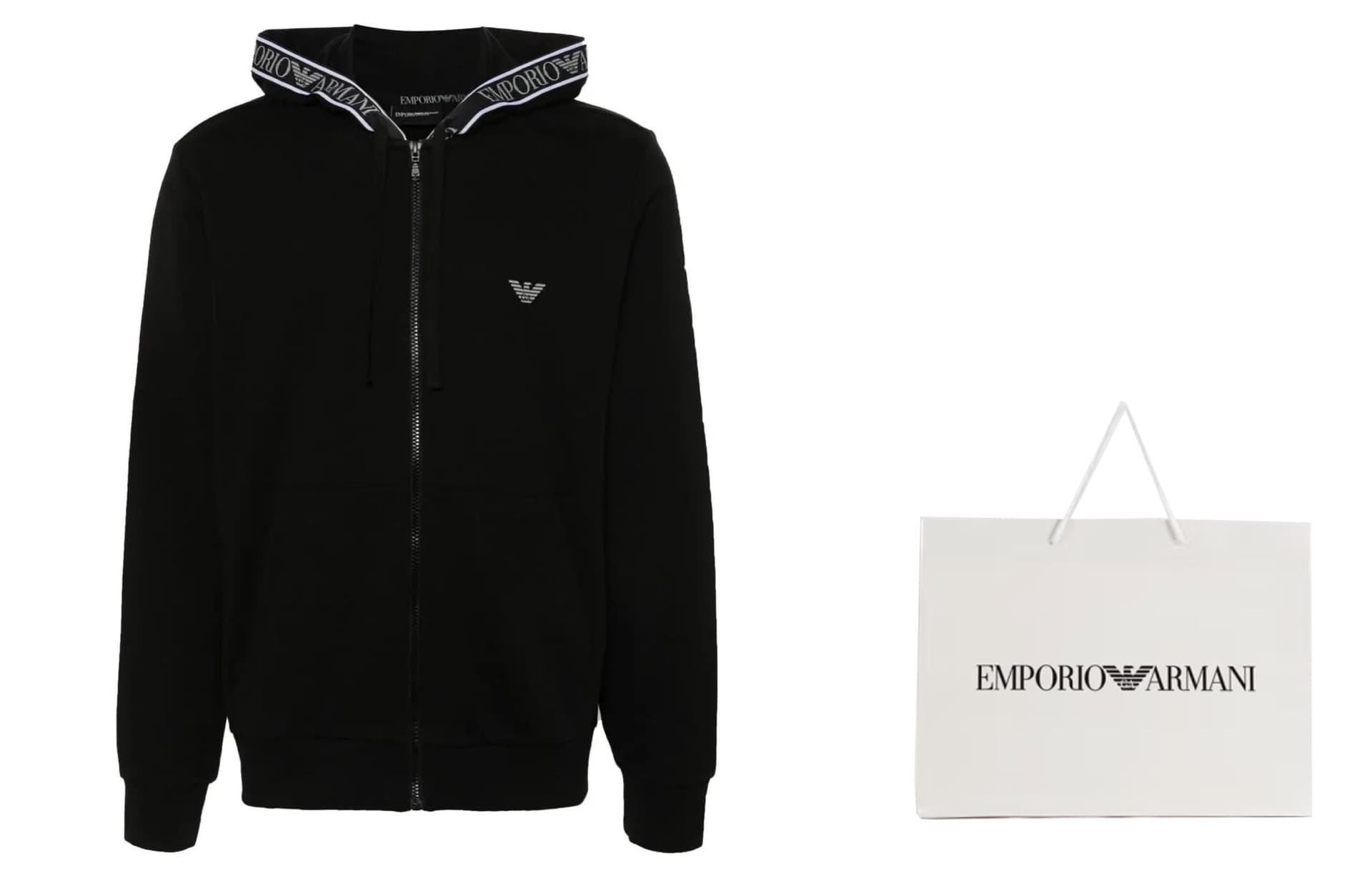 Куртка Emporio Armani Hoodie Jacket Black - изображение 3