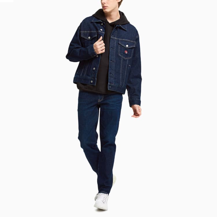 Штаны Calvin Klein Tiger Embroidered Straight Jeans Dark Blue — фото 3