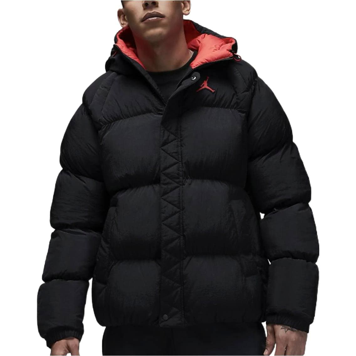 Зимняя куртка пуховик Jordan Logo Black Hoodie - изображение 2