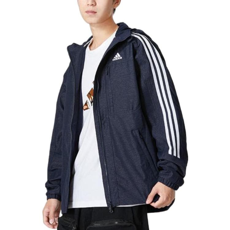Куртка adidas Classic Three Stripes Hoodie Navy - изображение 3