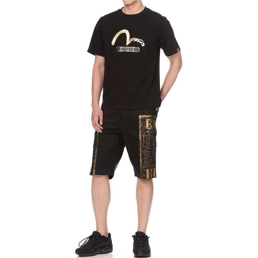 Джинсовые шорты EVISU Мужские джинсовые шорты черного цвета - изображение 4