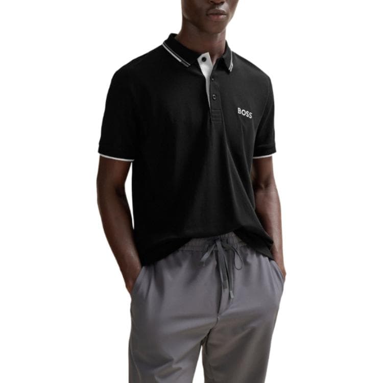 Поло HUGO BOSS SS24 Cotton Blend Polo Shirt With Contrast Logos Polo - изображение 3