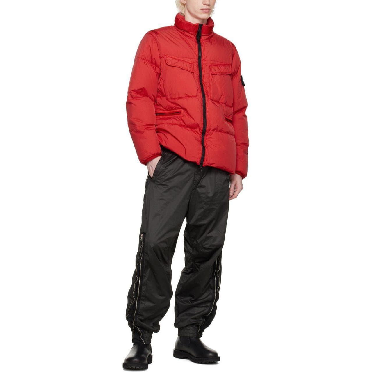 Зимняя куртка Stone Island Logo Puffer Jacket Red - изображение 3