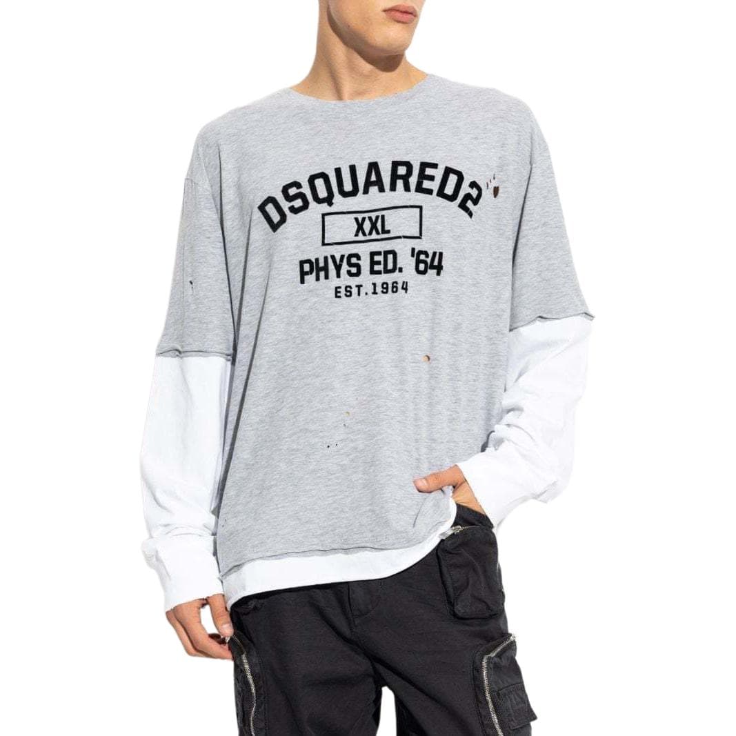 Футболка DSQUARED 2 SS24 T Рубашка Мужской Светло-серый - изображение 3